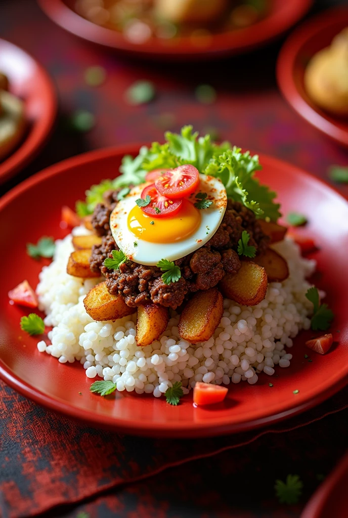 Silpancho on a red plate
