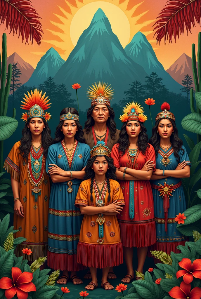 Image that says Federation of Indigenous Governorships with a representative image of the indigenous peoples of Mexico
