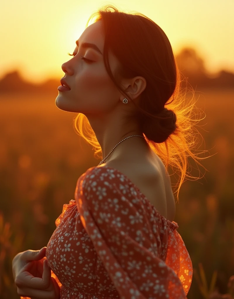 NurLens,photography,1girl,beautiful girl,cowboy shot,(dynamic dancing posture:1.4),Colorful Medium Format Film,Prime Portrait Lens,sunset,Golden Hour,Documentary Portraiture,Elegance,Serenity,Captivating,Classic,Empowerment,Grace,Contemplation,Elegant,Classical Beauty,Timelessness,(WORLD PRESS PHOTO),(Mario Testino),and the girl in the twilight is like a character who has stepped out of an old movie screen,The sunshine casts soft shadows on her profile,framing a mysterious visage,This sunshine effect adds a retro vibe to the picture,natural skin texture,24mm,4k textures,soft cinematic light,adobe lightroom,photolab,hdr,intricate,elegant,highly detailed,sharp focus,((((cinematic look)))),soothing tones,insane details,intricate details,hyperdetailed,soft cinematic light,exposure blend,hdr,lotus,upper body