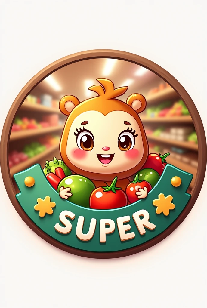 Animated round logo of a grocery store called mini super
