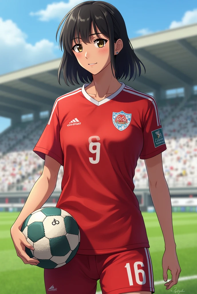 20th Generation.woman.He is wearing the uniform of Giravanz, a soccer team based in Kitakyushu, Japan..One person