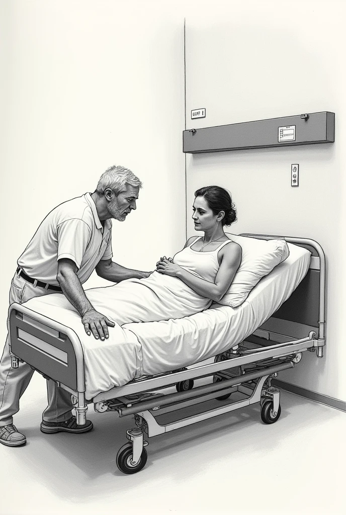 moving a patient towards the head of the bed drawing
