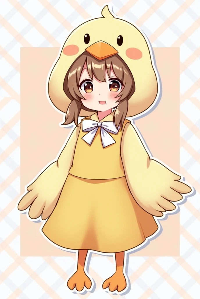 Cute girls, simple and kawaii outfits, full of youth, mascot little bird, anime style,, full color, highest quality images.