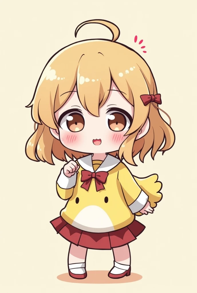 Cute girls, simple and kawaii outfits, full of youth, mascot little bird, chibi character anime style,, full color, highest quality images.