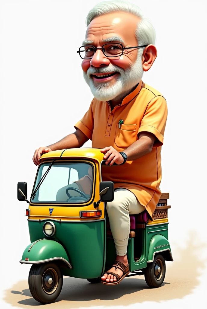 Modi sitting on rickshaw, funny way, png