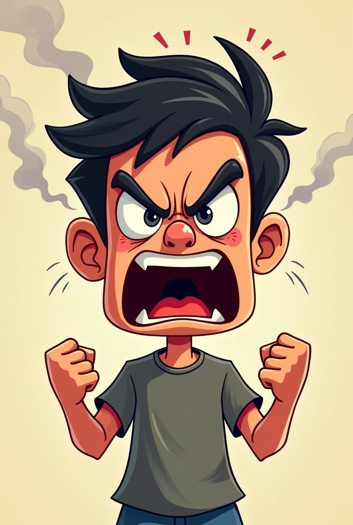 Cartoon of a person who is angry or feeling rage