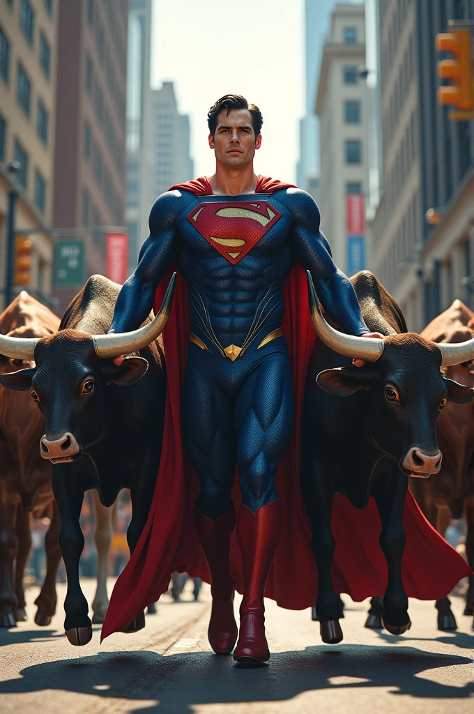 Superman carrying bulls in chicago