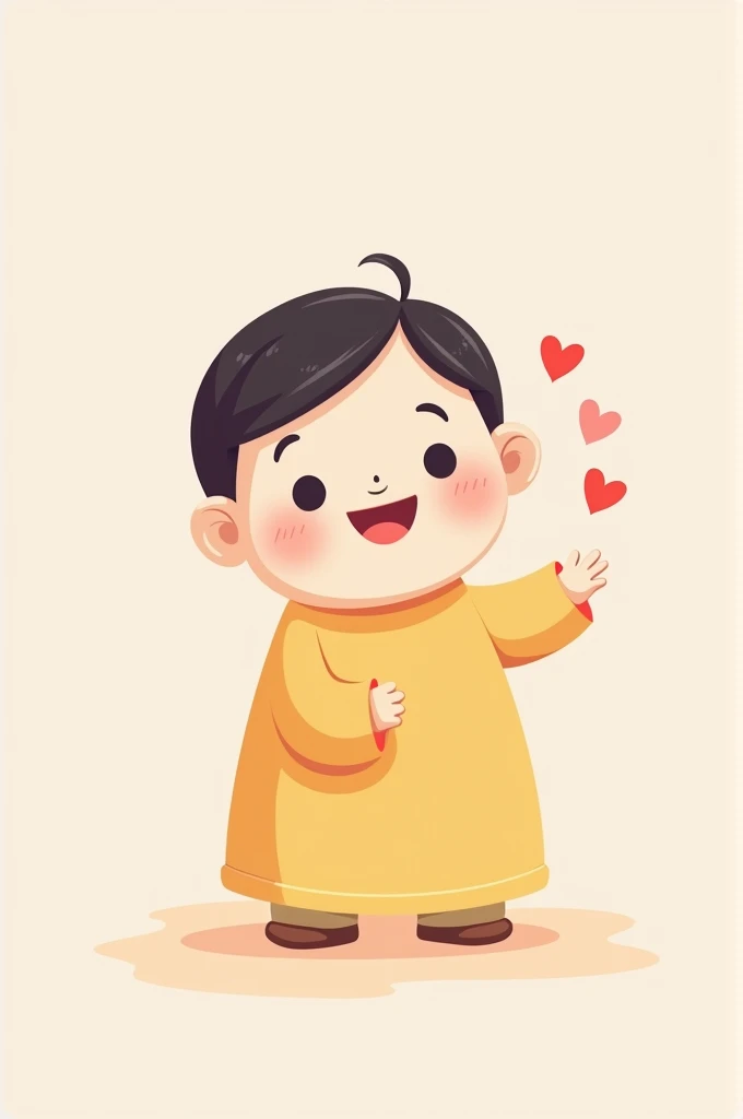 Simple cartoon drawing of a person feeling affection or expressing love