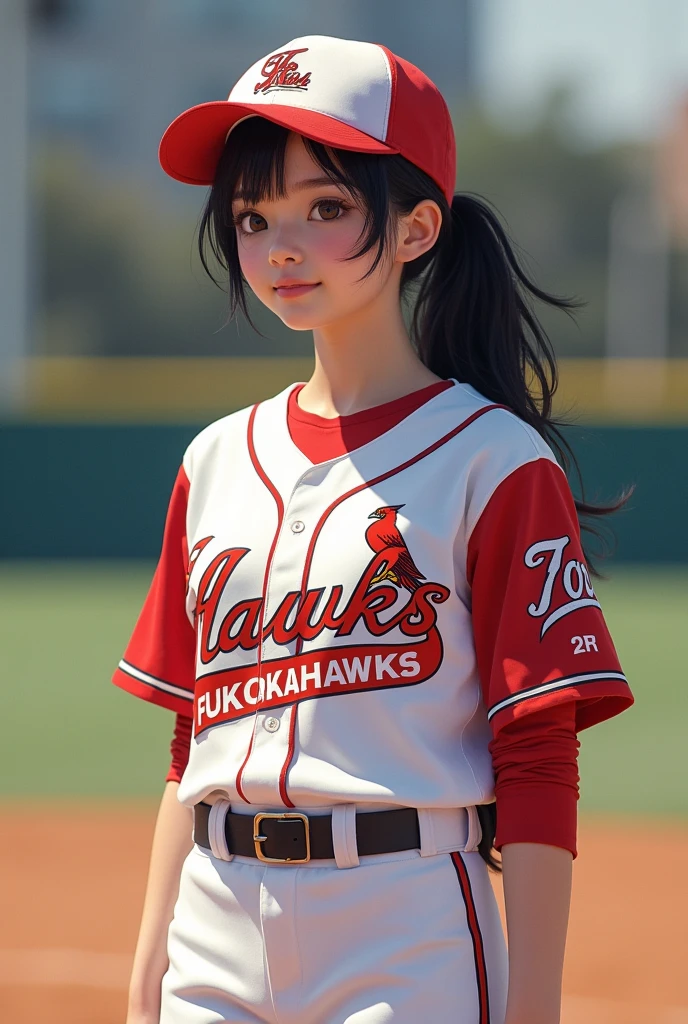20th Generation.woman.Wearing a uniform of the Fukuoka Hawks, a Japanese professional baseball team.One person