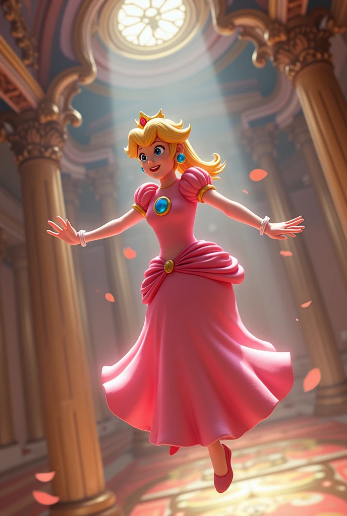 *Princess Peach (Elastic Suit) then falls from the Castle ceiling with stretchy and floppy legs while smiling*

Peach (Elastic): Hello There, young one~

*She stretches over to the Boy and wraps all around him*