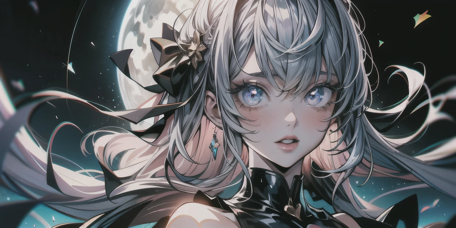 Moonlit Confession, 2 people, 1 girl, Hand forward, in love, Sweet eyes, blush, night time, big moon, a boy and a gorl, 8K, RAW photos, Reality:1.25) ,( Lip Gloss, eyelash, Shiny face, Smooth skin, best quality, Ultra-high resolution, Depth of Field, Chromatic Aberration, Caustics, Wide-angle light, Natural shadows, Korean Idol) whole body,