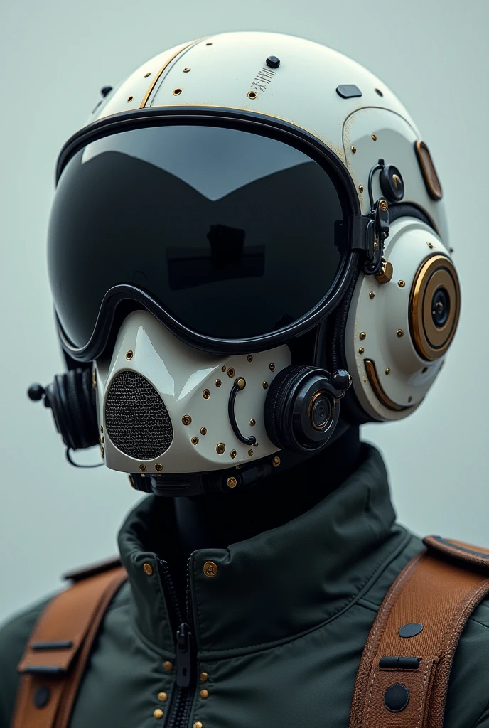Futuristic aviator pilot helmet