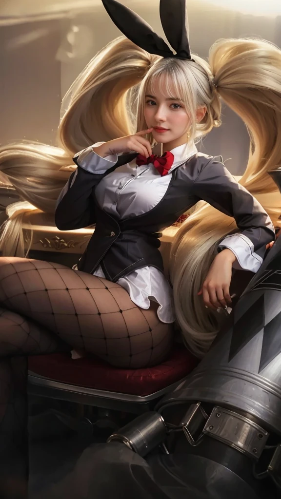1 Girl, Beautiful, Baby Face, 20 Years Old, White Skin, Large Breasts, White Thin Loose Pajamas, Skinny, Posing For Photos in The Bedroom, Gurly Bedroom, Grey Hair, Silver Twintail, ((adorable:1.1)), ((masterpiece:1.1)), Sleepy Cute Face