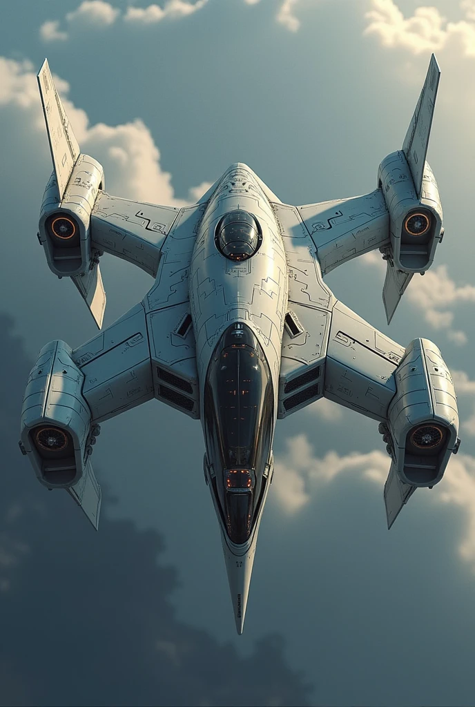 Spaceship heli with 4 wings