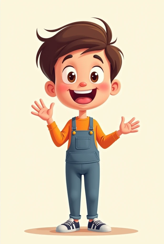 Simple cartoon drawing of a person gesturing and smiling


