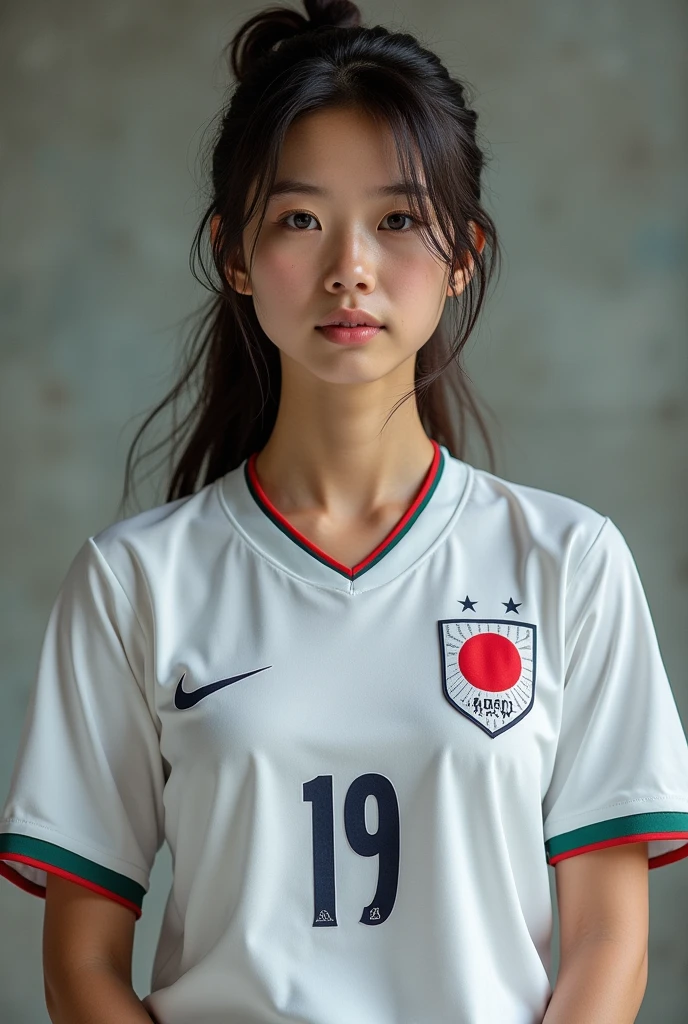 20th Generation.woman.Wearing the uniform of the national soccer Japan team.One person