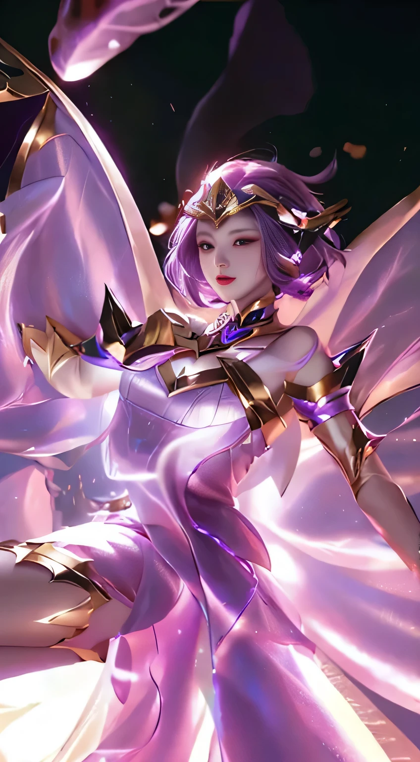 Legendary Kda League、Super beautiful big glowing eyes、Best Quality, 1girl in, nffsw, Solo, Long hair, Short hair, Dress,