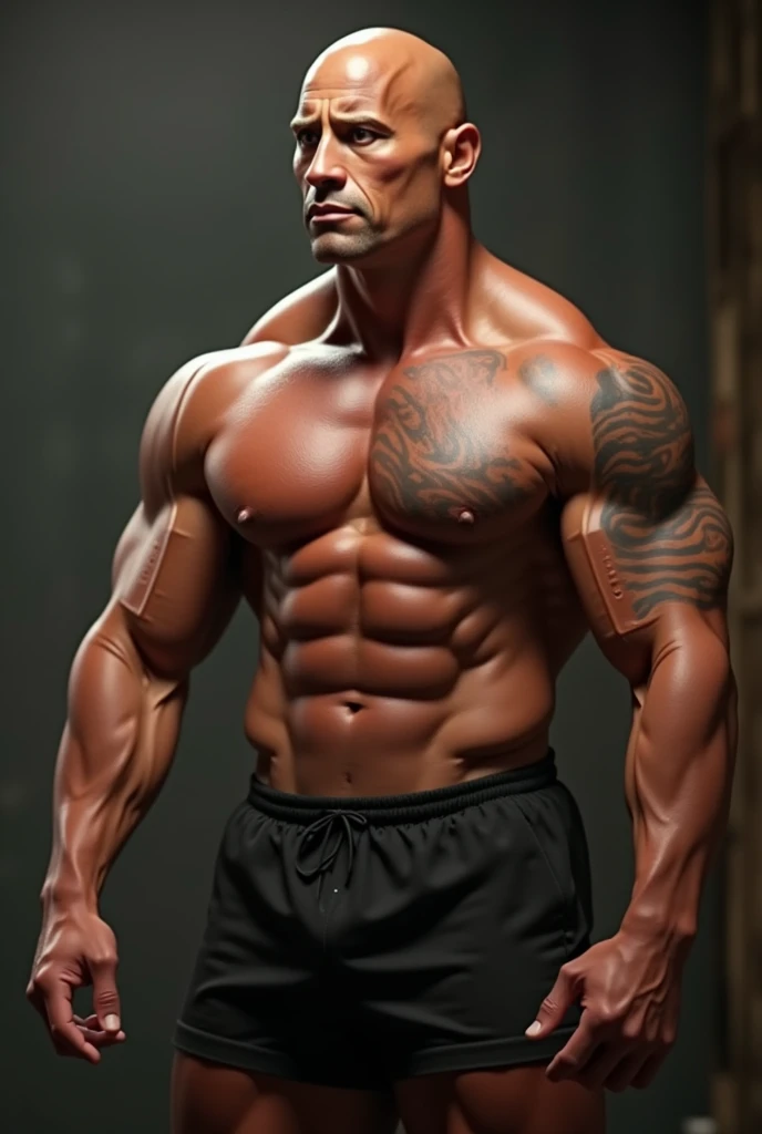 Imagem ultra realisitic de Dwayne Johnson, brawny, with detailed background, ultra realisitic, ultra detaild, 8k, light bra