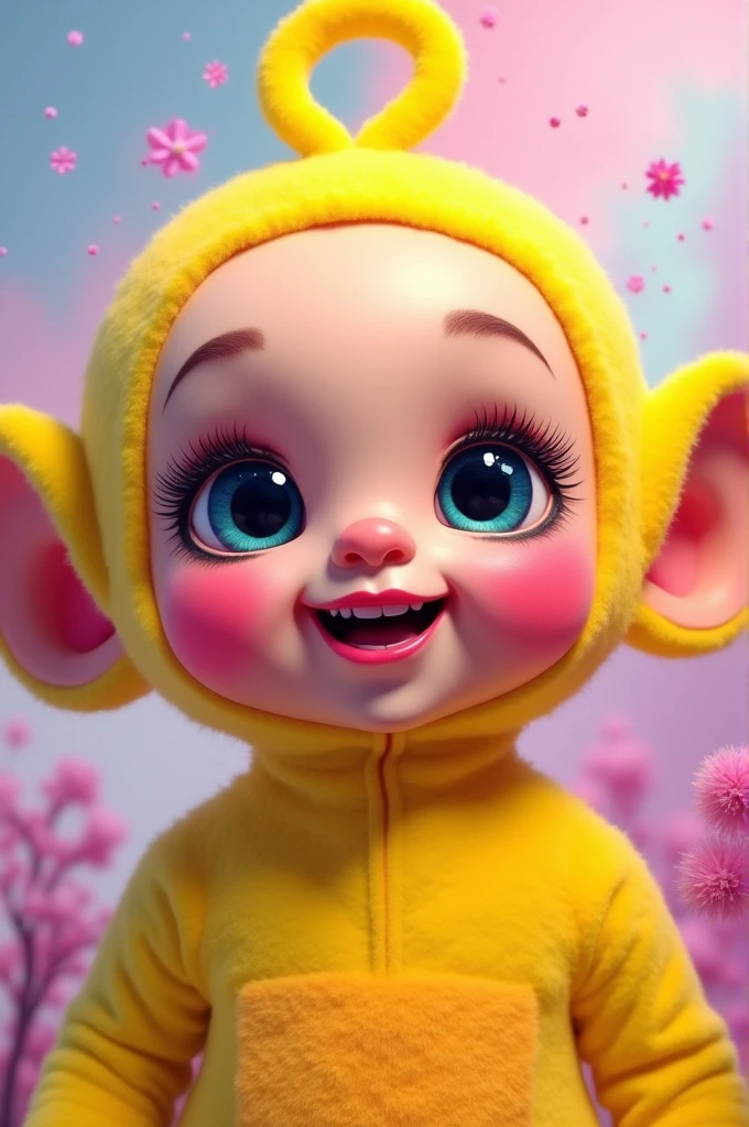 Teletubbie lala with makeup