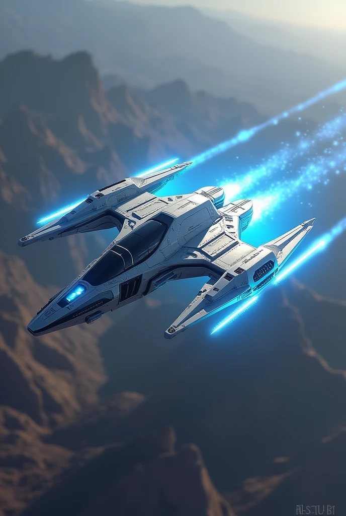 Package Spaceship heli with 4 wings with blue energy