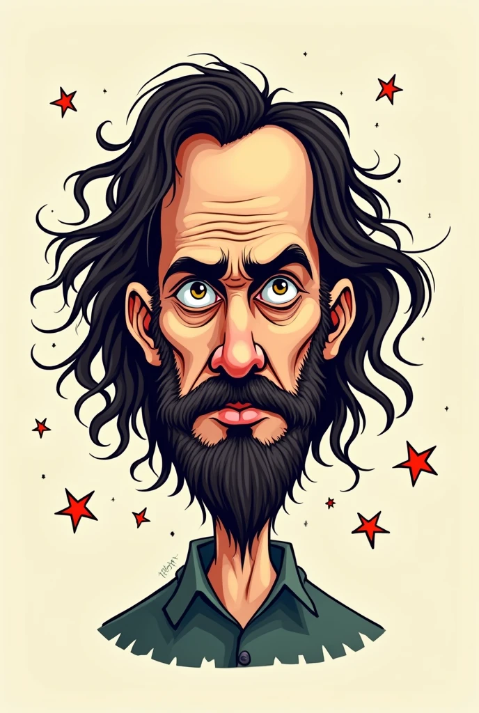 Cartoon style doodle of Charles Manson