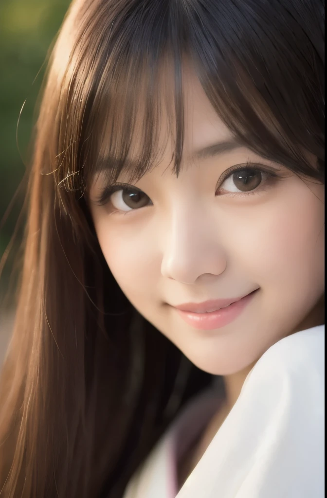 best quality, face focus, soft light, ultra high res, (photorealistic:1.4), RAW photo,(Shinozaki Ai), white skin, kawaii,
1 Japanese girl, solo, cute, (smile), (pupil, lights in the eyes), detailed beautiful face, Medium-sized breasts,(high resolution detail of human skin texture),(long hair),(portrait), upper body, white traditional kimono, no makeup