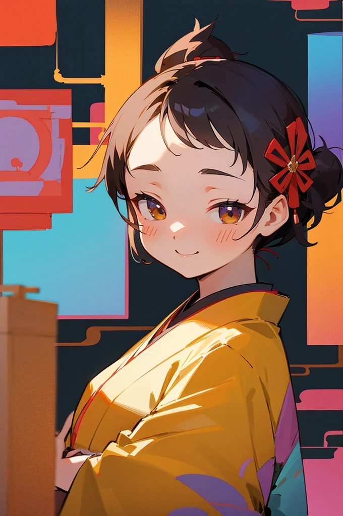 Please draw a beautiful Japanese festival scene in line art style.。The background is colorful squares and shrines.、Many people々Please describe how they are enjoying the festival with a smile.。