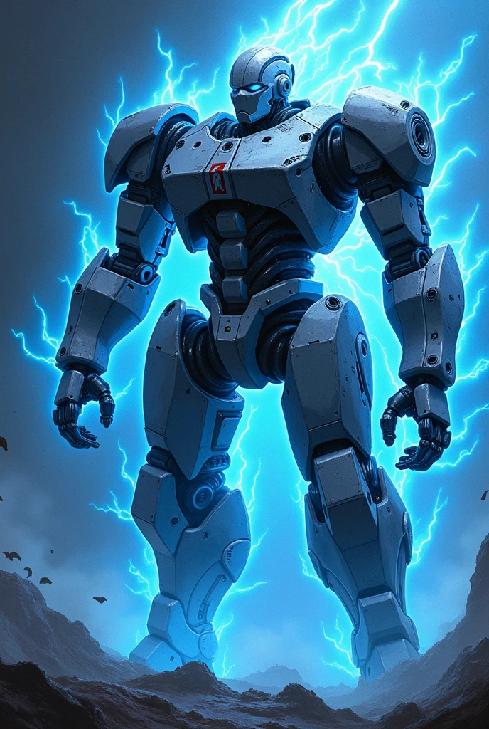 Robot war arm with blue energy