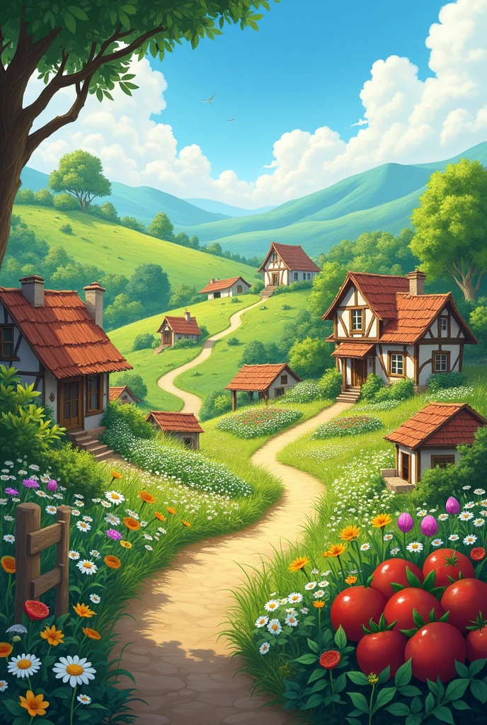 Big dream village with beautiful flowers,rich in natural flavour