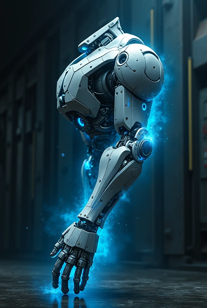 Metal arm with blue energy