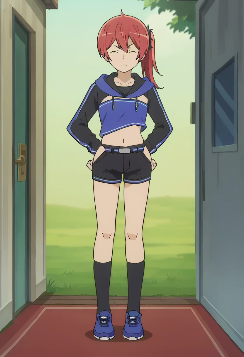 Loki, anime screencap, closed eyes, full body,