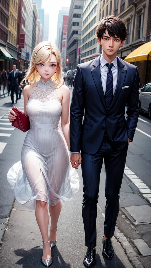 Boy wearing a dress and Girl wearing a suit