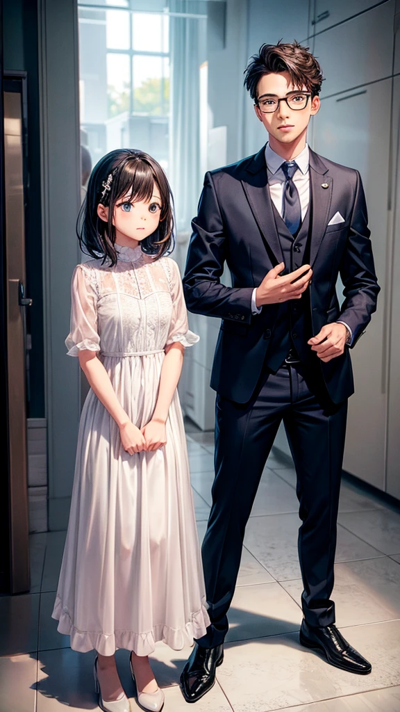 Boy wearing a dress and Girl wearing a suit