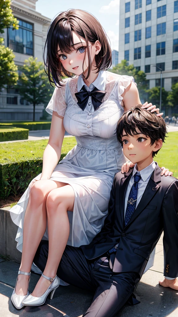 Boy wearing a dress and Girl wearing a suit