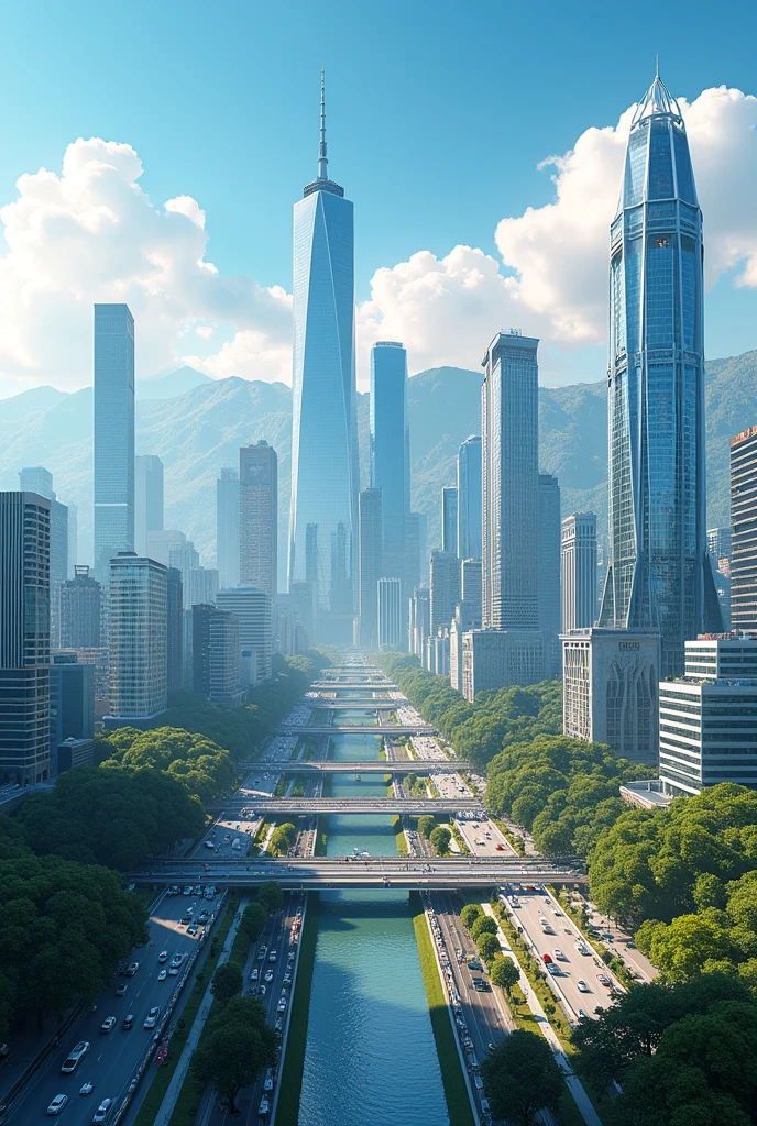 Panoramic view of modern city