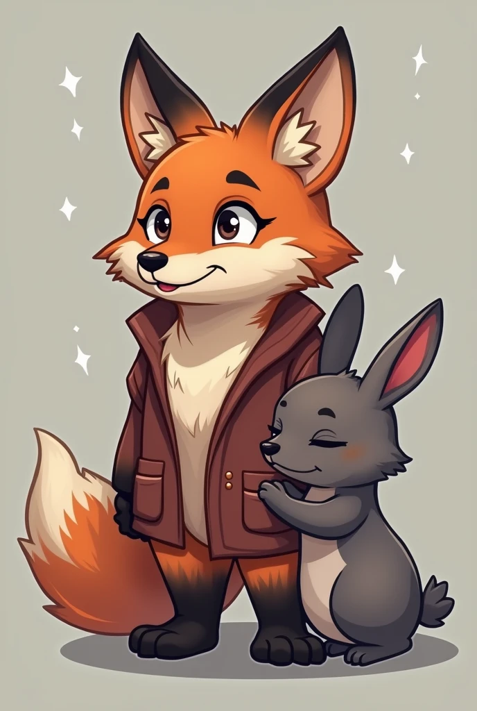 wild fox without clothes, minecraft wolf character, two characters, showing the anus and vagina, Rabbit, mewing, hyilpi art