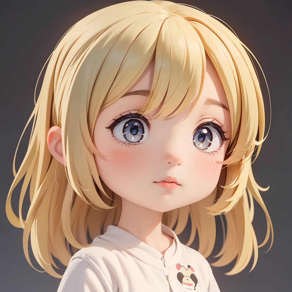 Super Chibi Character:1.8、wearing cute sandals、All-over simple and light color background:1.8、Blonde Hair、Cute 7 year old girl、Random cute outfits、Super Chibi Character:1.8、Hanging head:1.8、Hanging head:1.8、Hanging head:1.8、Hanging head:1.8