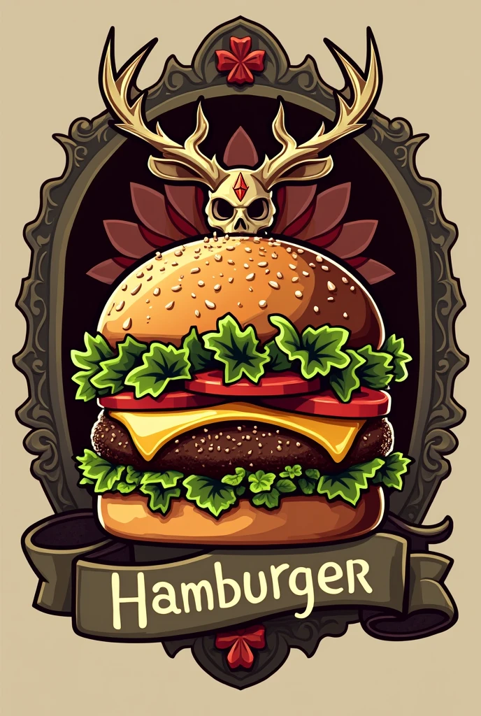 logo for hamburger shop atena's burguer with mythology theme


