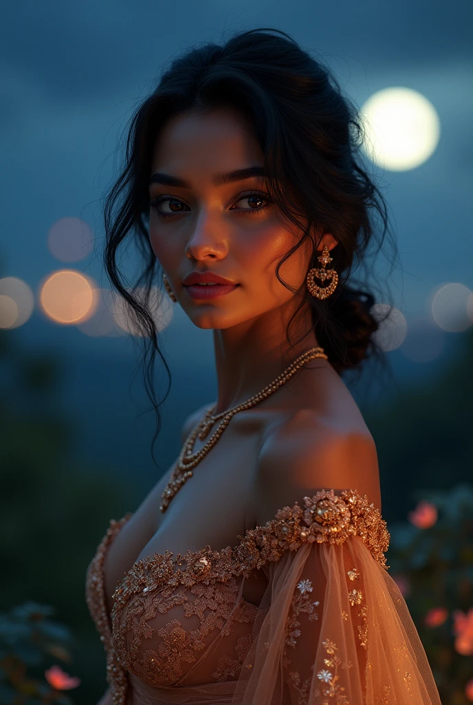 Beautiful Indian girl,,, hot dress ,, and night dress,,, night view