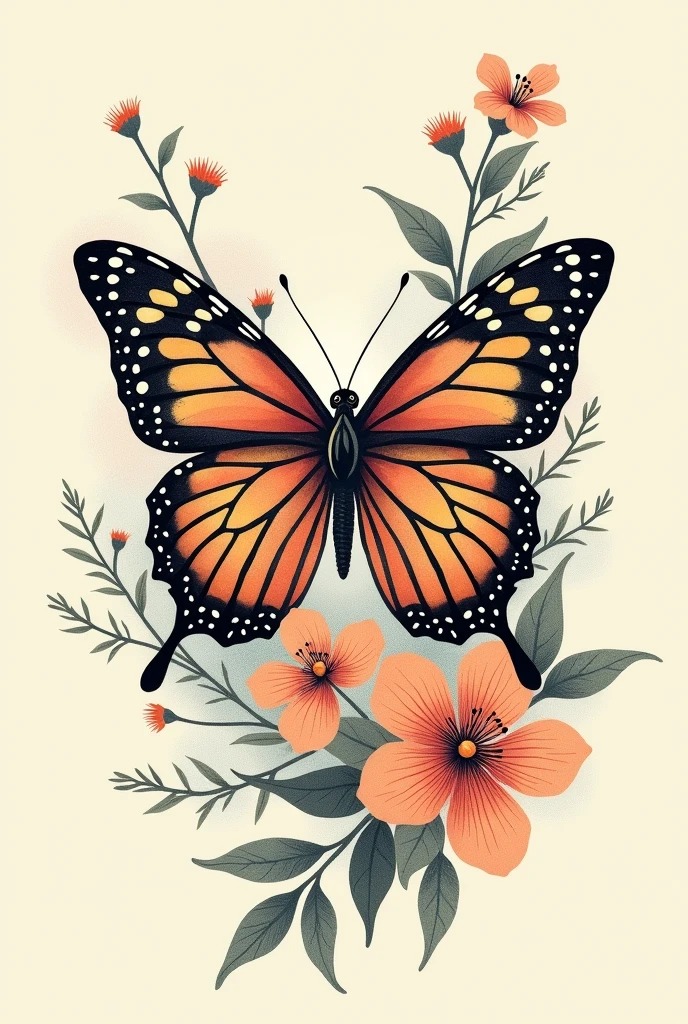 create a very detailed butterfly tattoo design