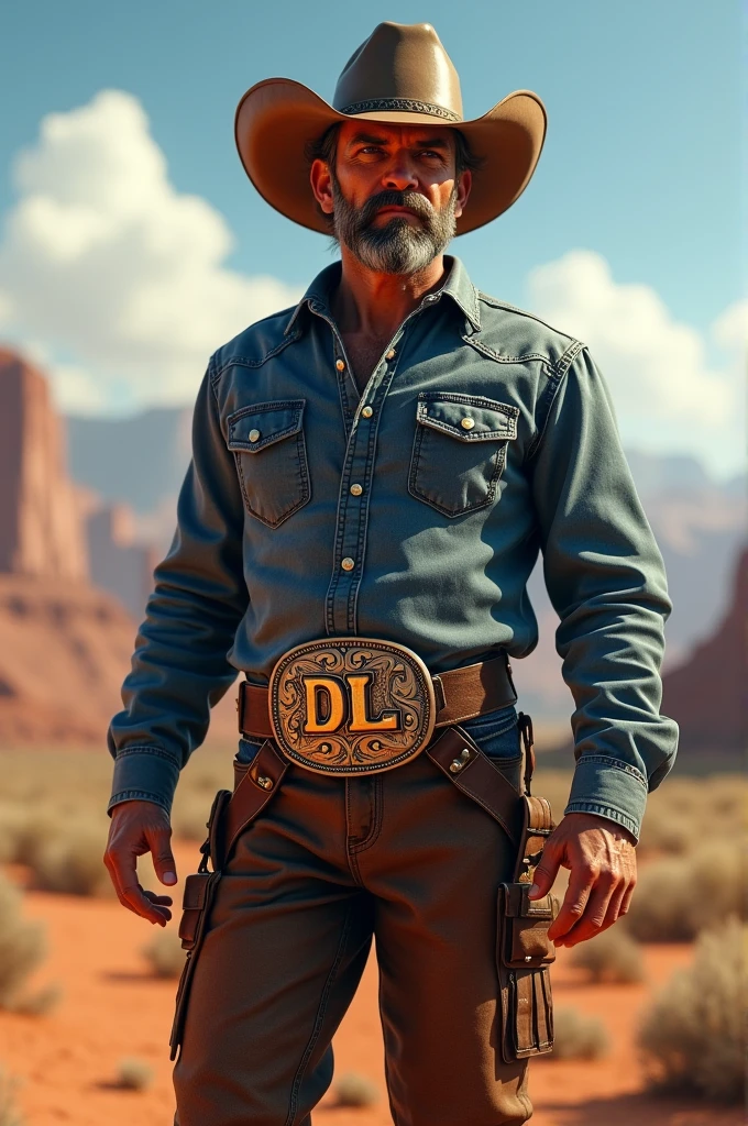Put the letters DL together for a cowboy buckle