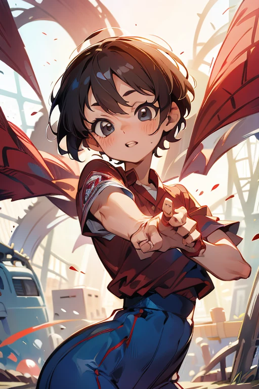 Penny parker spiderman, uniforme colegial, japanese , short hair, Detailed hands, pose sexy