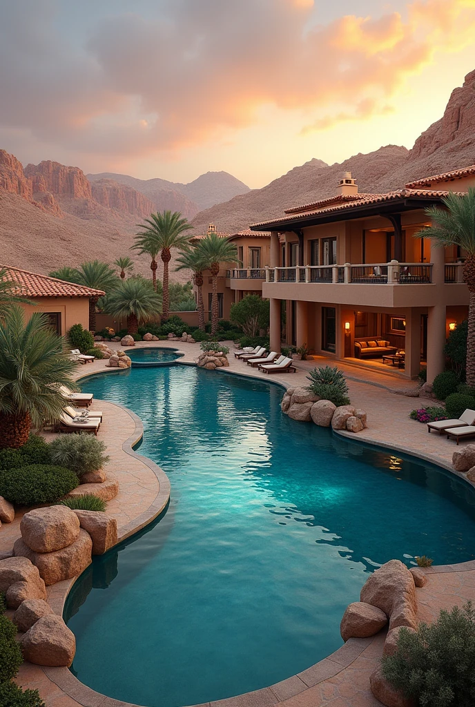 Most expensive house between the desert, swimming pool near the house.