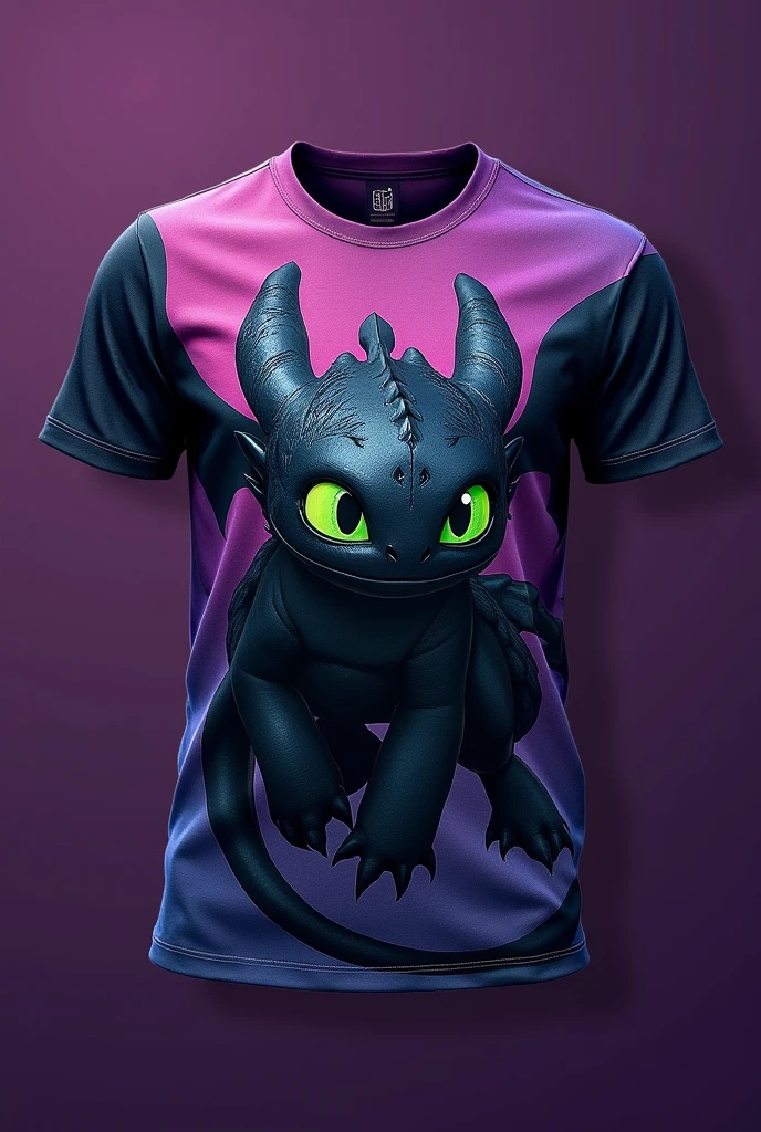 Team shirt with Toothless print , in purple color