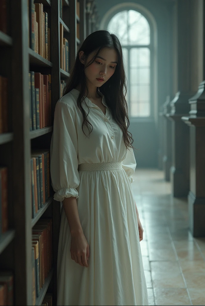 lily_white, [[[regretful]]],  [[[library]]], [[Leaning]]