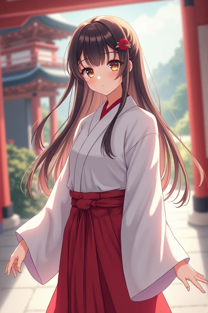 Character portrait woman Long Hair Half Up Shrine maiden The protagonist of a girl's game Kind