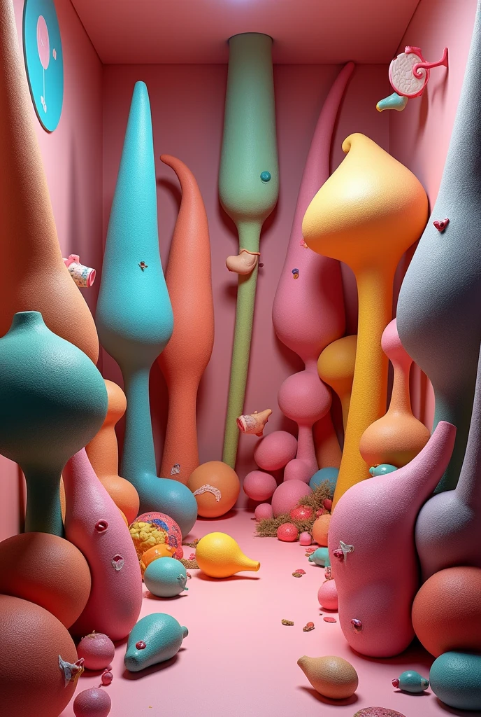 Room full with a Colores ????? and fake vaginas