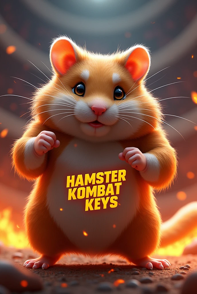 I want to create a hamster and have the words Hamster Kombat Keys on its belly