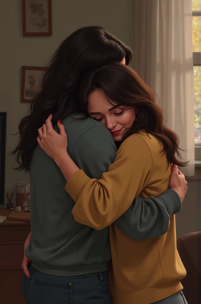 there is a woman hugging me