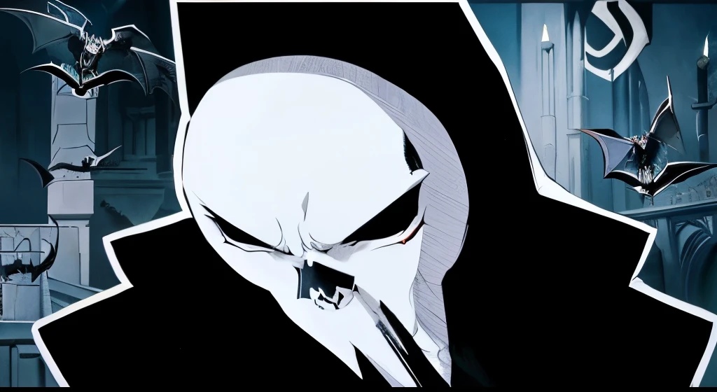 Death, lord death, anime death, gothic style, anime style, bats flying
